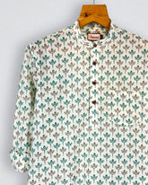 Floral Whimsy – Printed Cotton Short Kurta